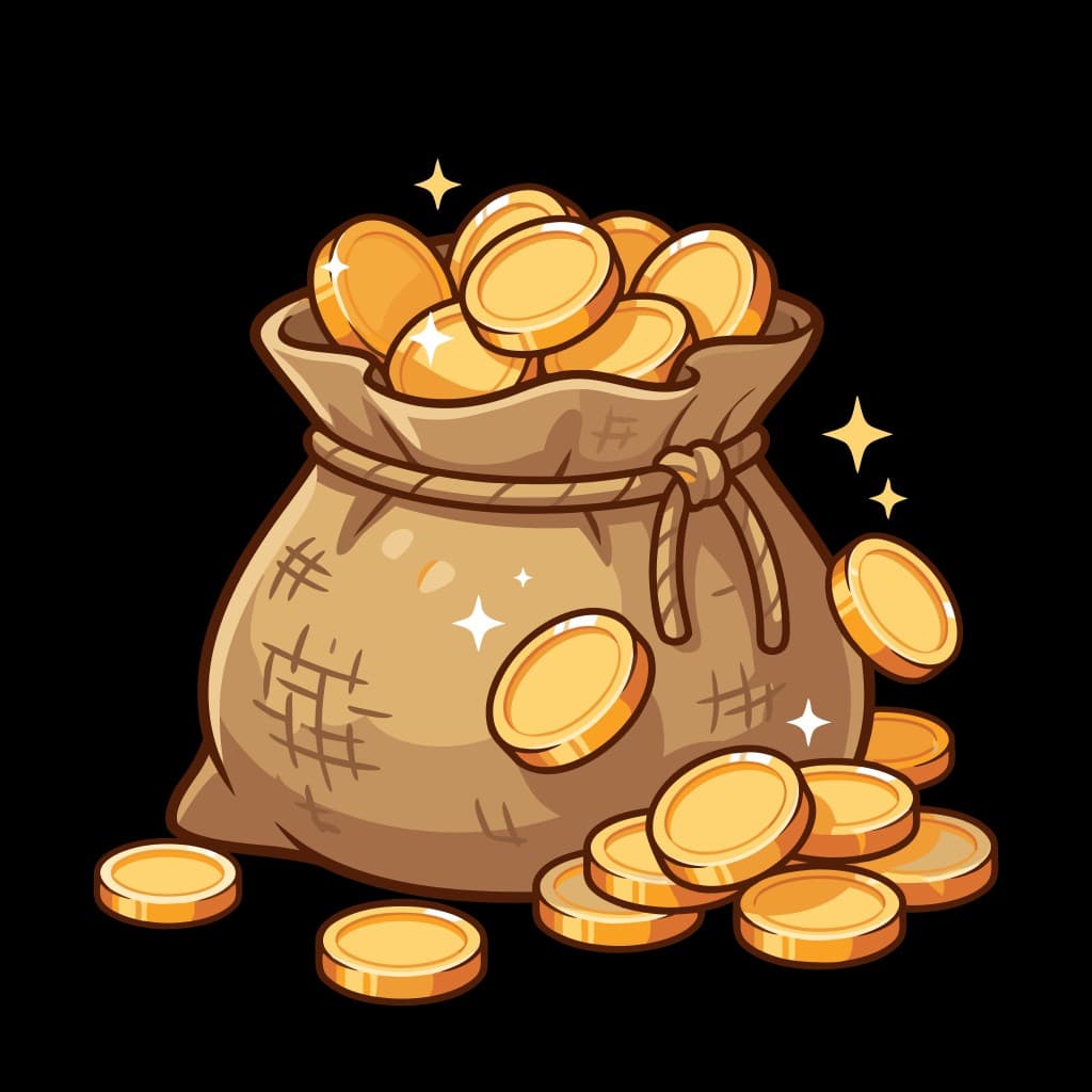 Bag of gold coins